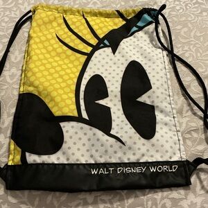 Disney Black White and Yellow Walt Disney World Drawstring Bag